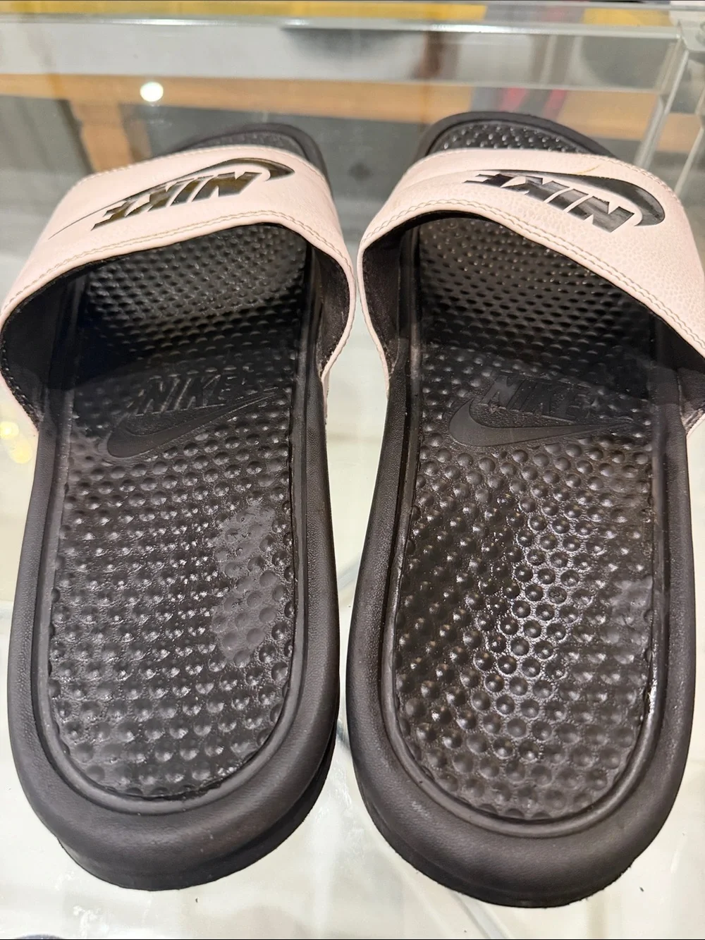 Nike mens Slide Sandals in Black and white